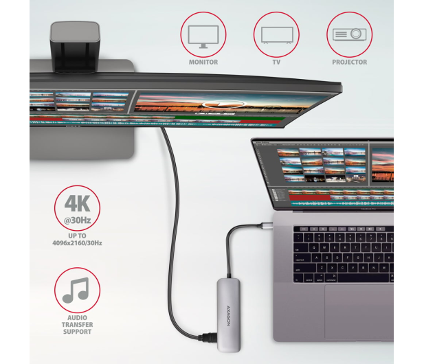 Axagon HMC-HCR3A SuperSpeed USB-C COMBO 5in1 hub - 1485461 - zdjęcie 6